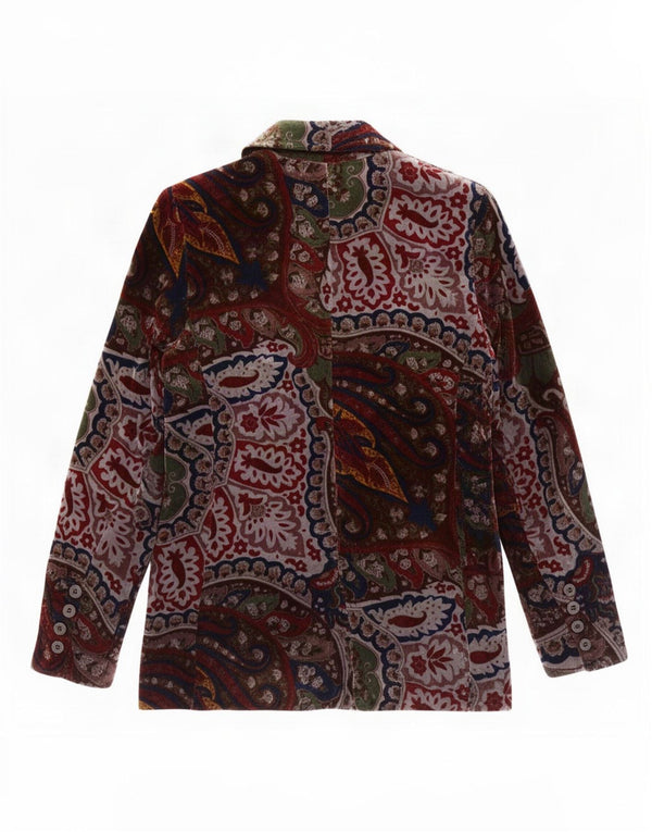 Jaqueta blazer feminina Zara com 1 botão UK14 Paisley médio multicolorido