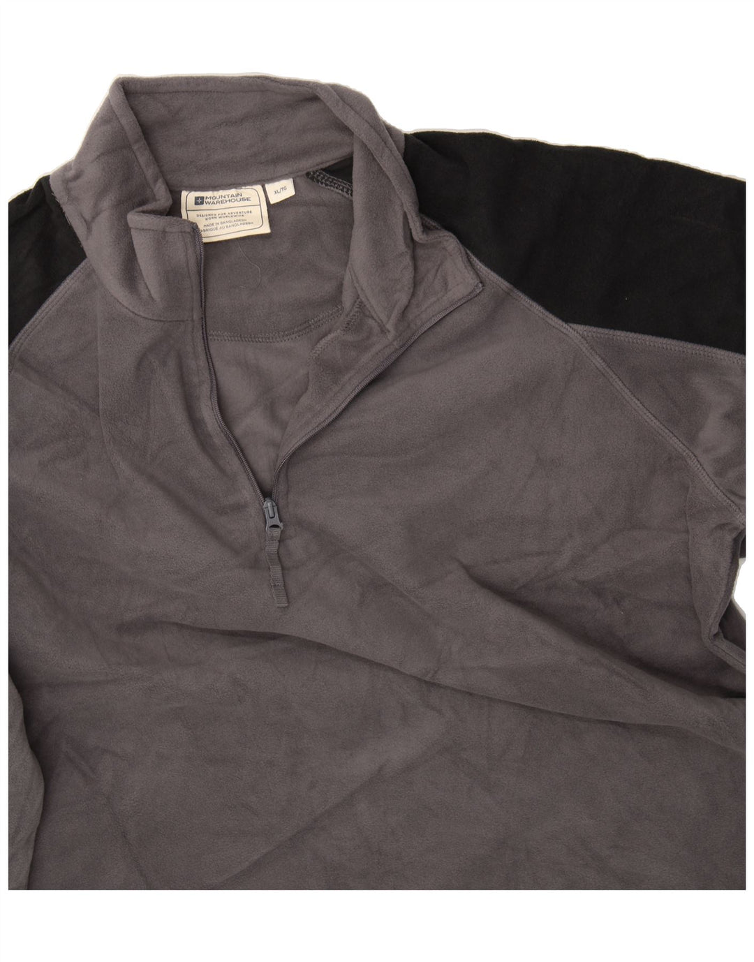 MOUNTAIN WAREHOUSE Mens Zip Neck Fleece Jumper XL Grey Colourblock Vintage Mountain Warehouse and Second-Hand Mountain Warehouse from Messina Hembry 