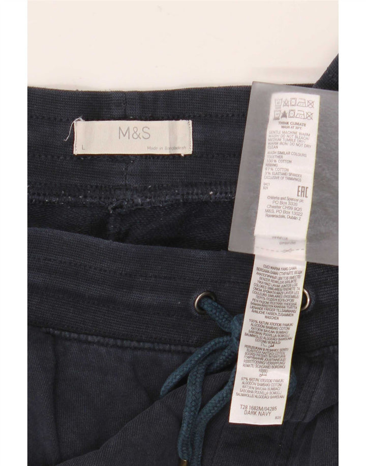 Shorts esportivos masculinos Marks & Spencer grandes de algodão azul marinho
