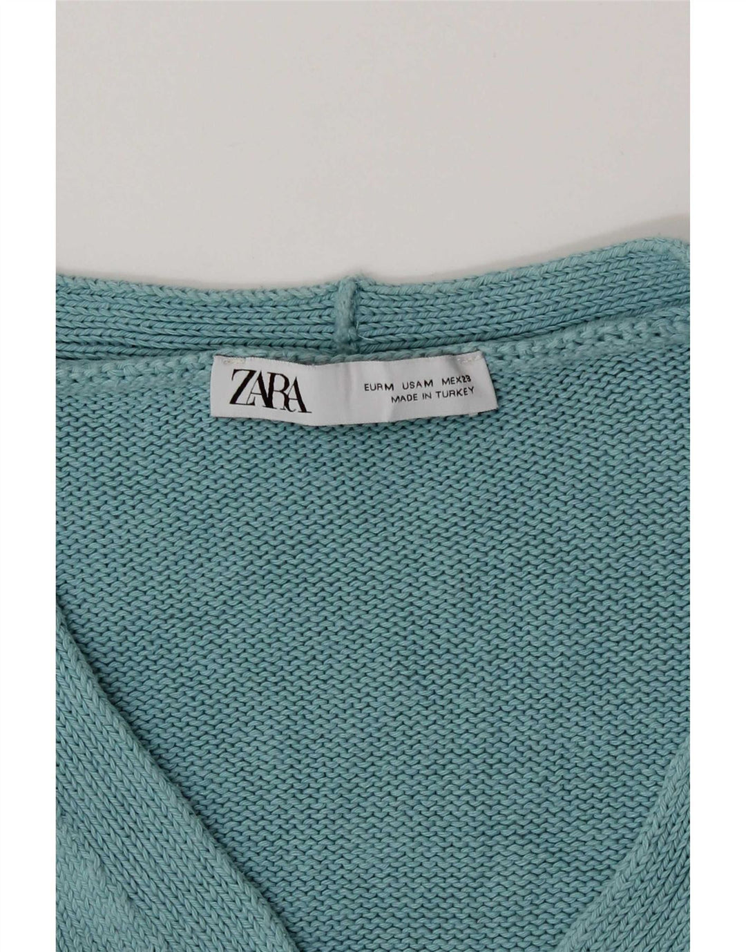 Zara Suéter Cardigan Crop Feminino Reino Unido 12 Médio Turquesa
