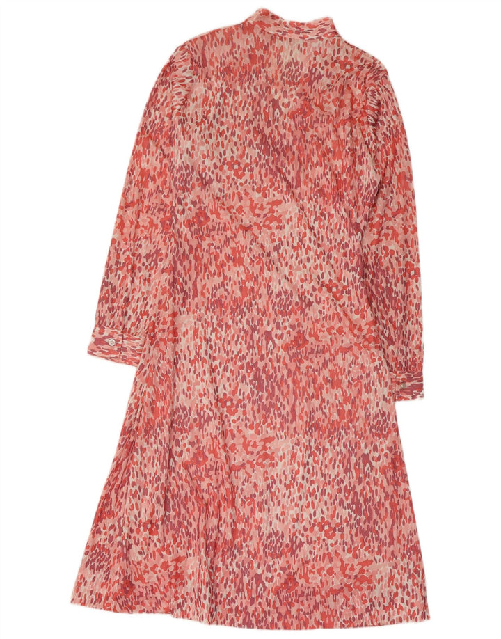 ANNARELLA Vestido feminino de manga comprida evasê IT 46 grande rosa manchado