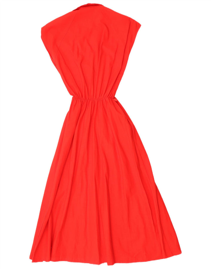 Vestido maxi feminino vintage UK 8 pequeno vermelho