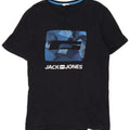 Camiseta gráfica masculina Jack & Jones grande algodão preto
