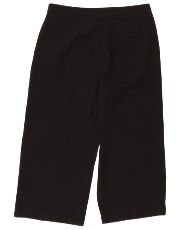 Calça capri feminina Marks & Spencer Reino Unido 16 grande W34 L22 poliéster preto