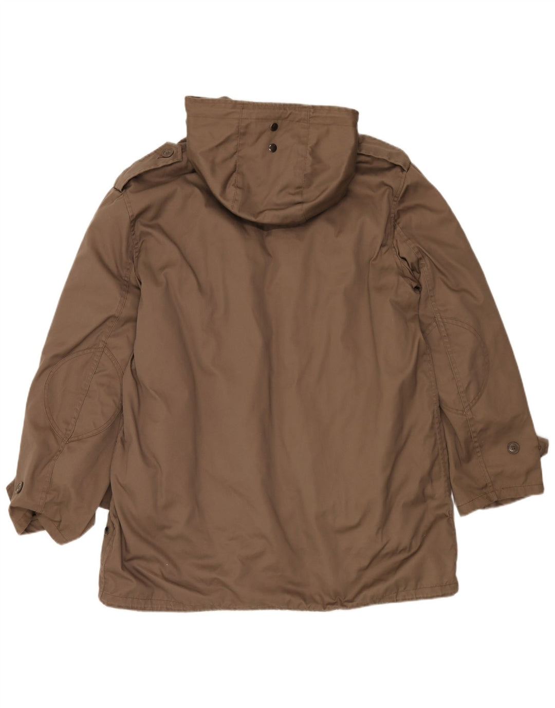 Sobretudo masculino vintage com capuz UK 42 XL poliéster marrom