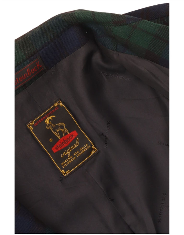 Jaqueta blazer feminina Steinbock com 3 botões Reino Unido 18 XL azul marinho xadrez