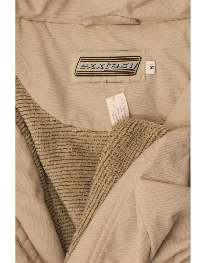 Jaqueta corta-vento masculina Exxtasy Loose Fit UK 36 pequena bege nylon