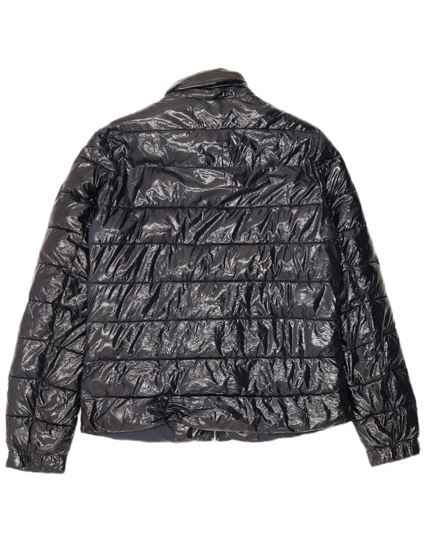 Jaqueta acolchoada feminina Tommy Hilfiger UK 10 pequena azul marinho poliamida