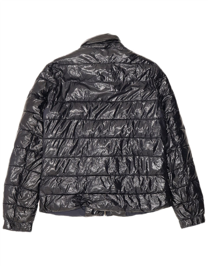 Jaqueta acolchoada feminina Tommy Hilfiger UK 10 pequena azul marinho poliamida