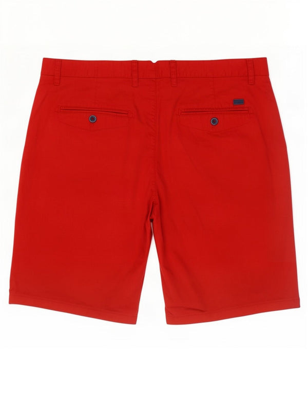 Zara Mens Chino Shorts EU 44 Grande W34 Algodão Vermelho