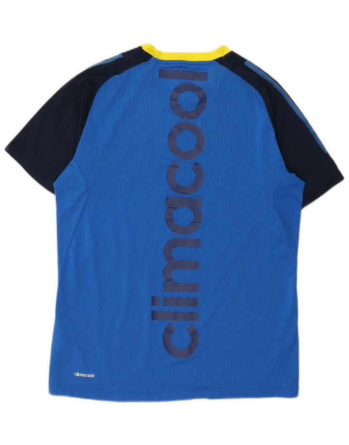 Camiseta Adidas Masculina Climacool Graphic Top Médio Azul Colourblock Poliéster