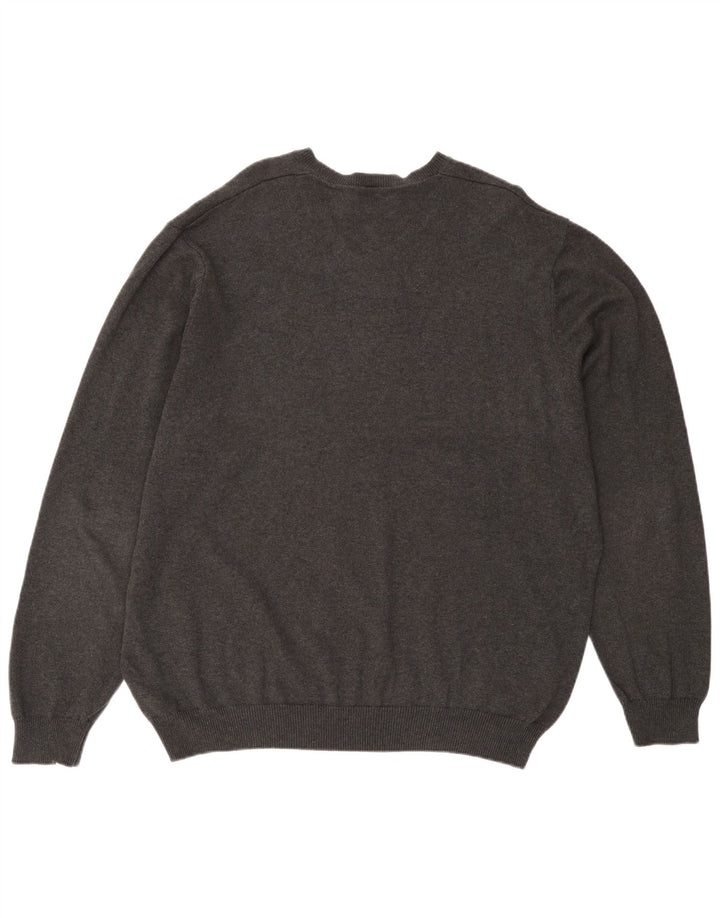 Suéter masculino Marks & Spencer de ajuste regular com decote em V 3XL algodão cinza