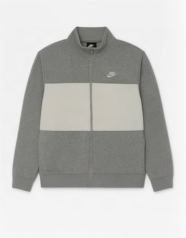 Nike Mens Tracksuit Top Jacket Médio Cinza Colorblock Algodão