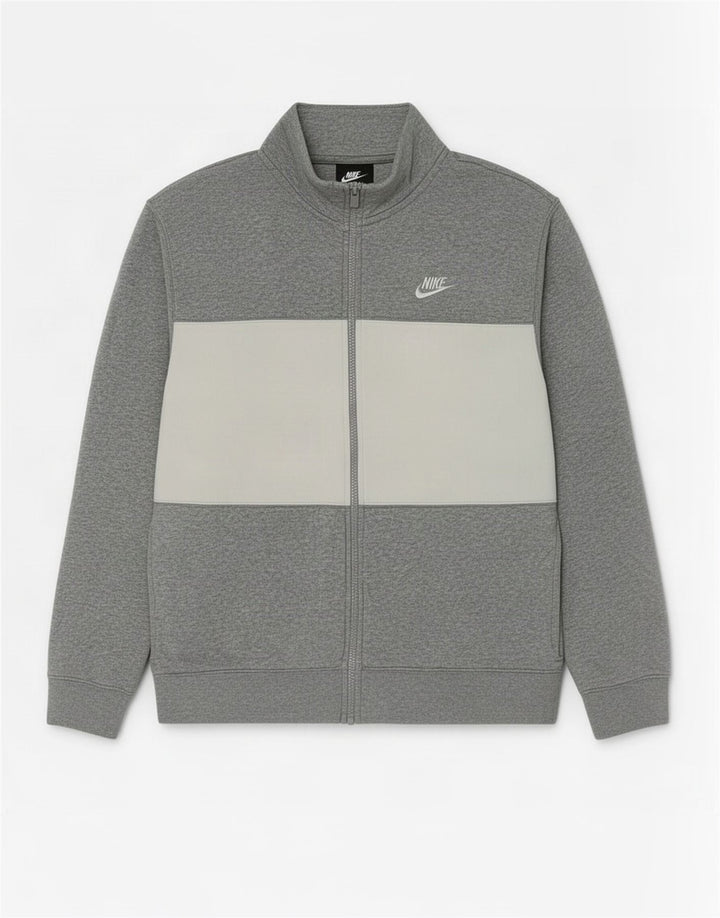 Nike Mens Tracksuit Top Jacket Médio Cinza Colorblock Algodão