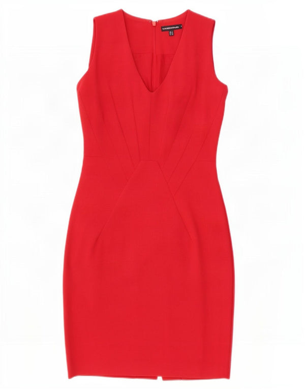 Vestido feminino sem mangas Warehouse UK 6 XS poliamida vermelha