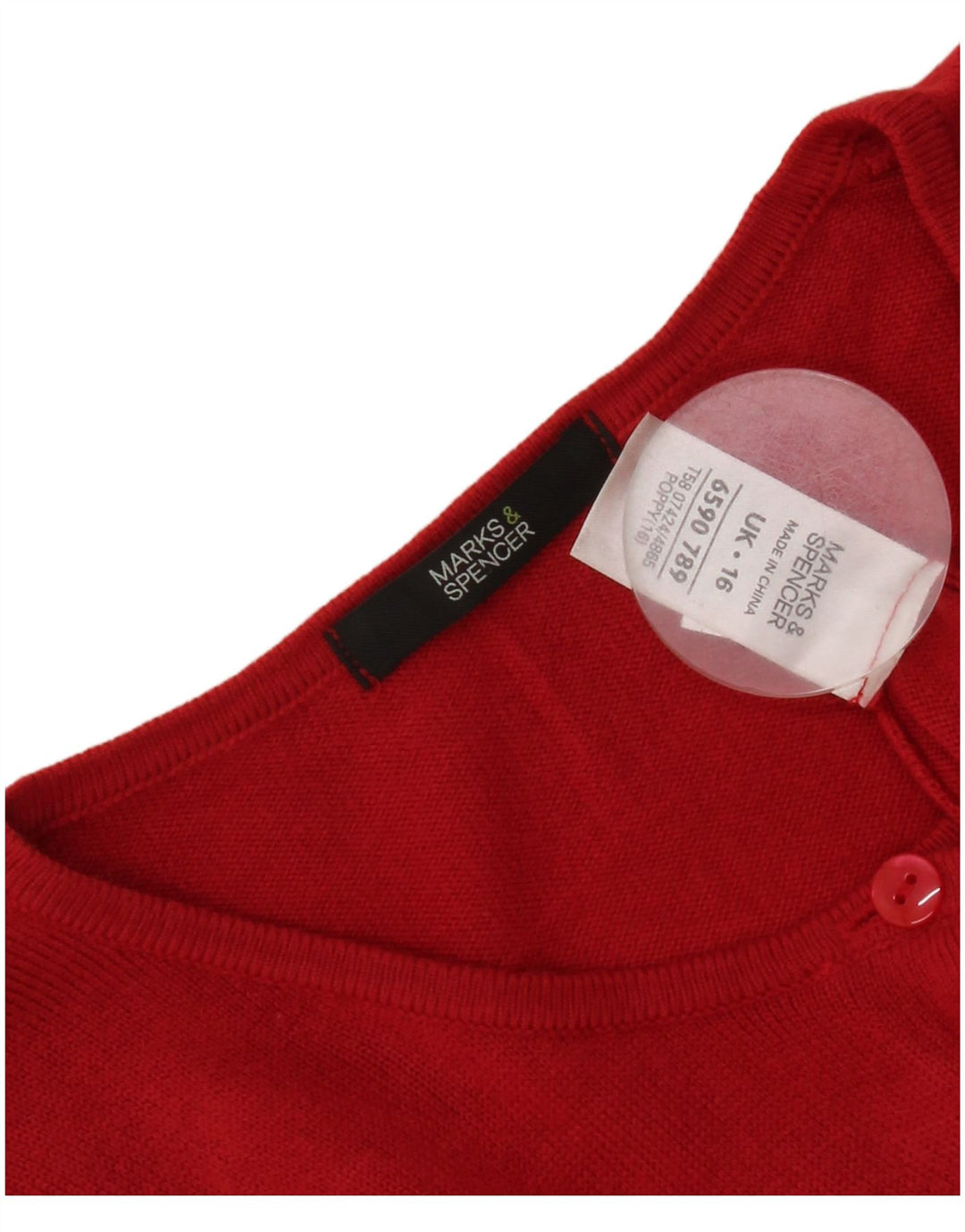 Suéter cardigã feminino Marks & Spencer Reino Unido 16 grande acrílico vermelho