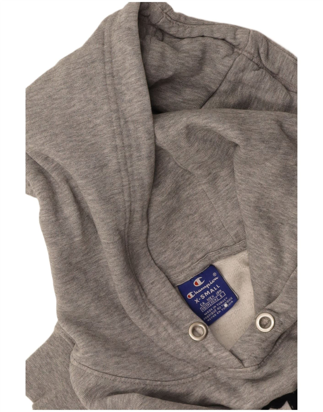 CHAMPION Suéter feminino com capuz e estampa oversized UK 6 XS cinza