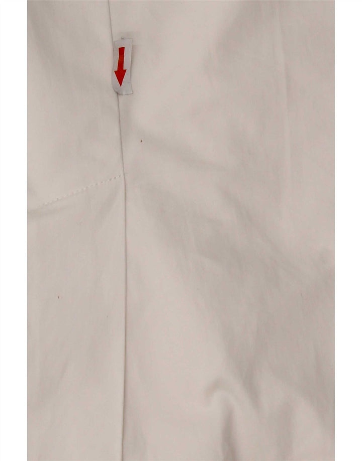 Saia reta feminina Marks & Spencer UK 12 médio W30 algodão branco