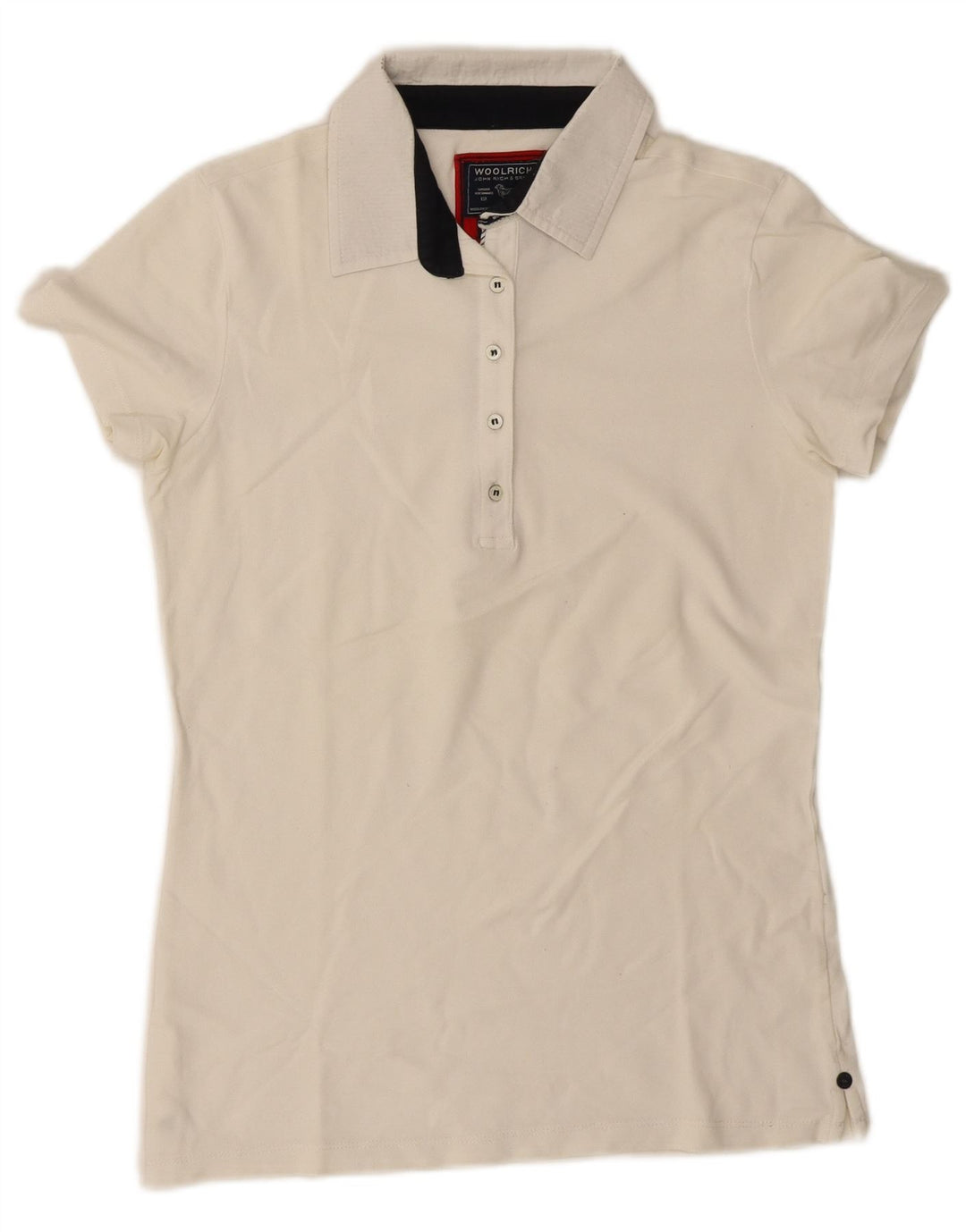 Camisa polo feminina Woolrich UK 14 grande branco