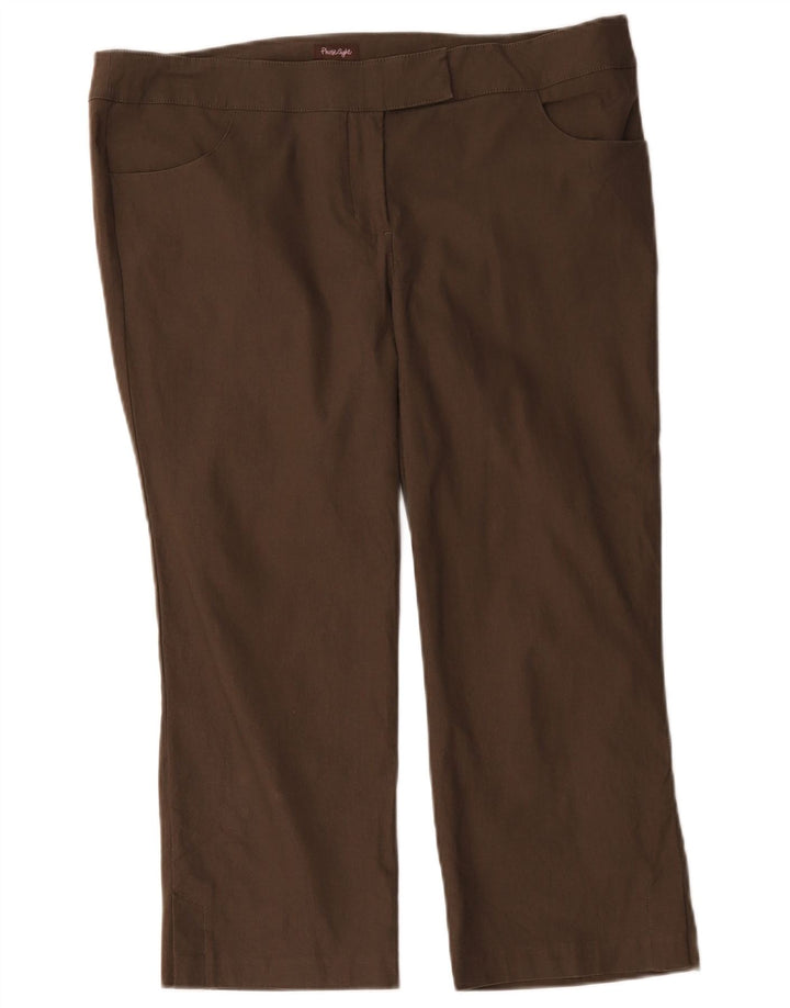 Calça Capri Feminina Fase Oito W28 L23 Poliéster Marrom