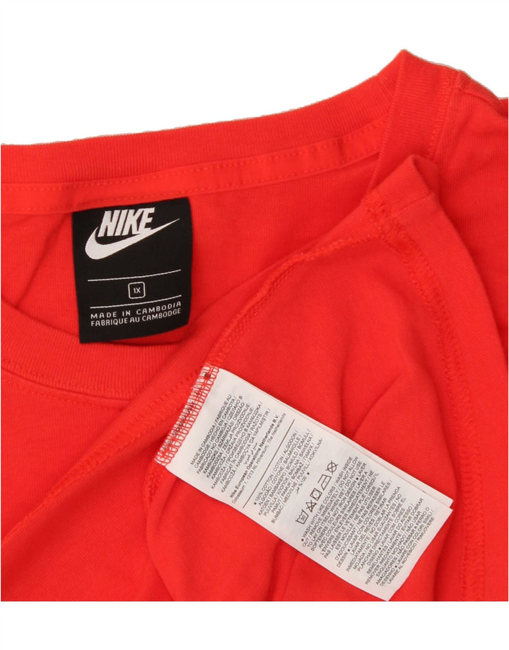 NIKE Womens Crop T-Shirt Top UK 18 XL Orange Cotton Vintage Nike and Second-Hand Nike from Messina Hembry 
