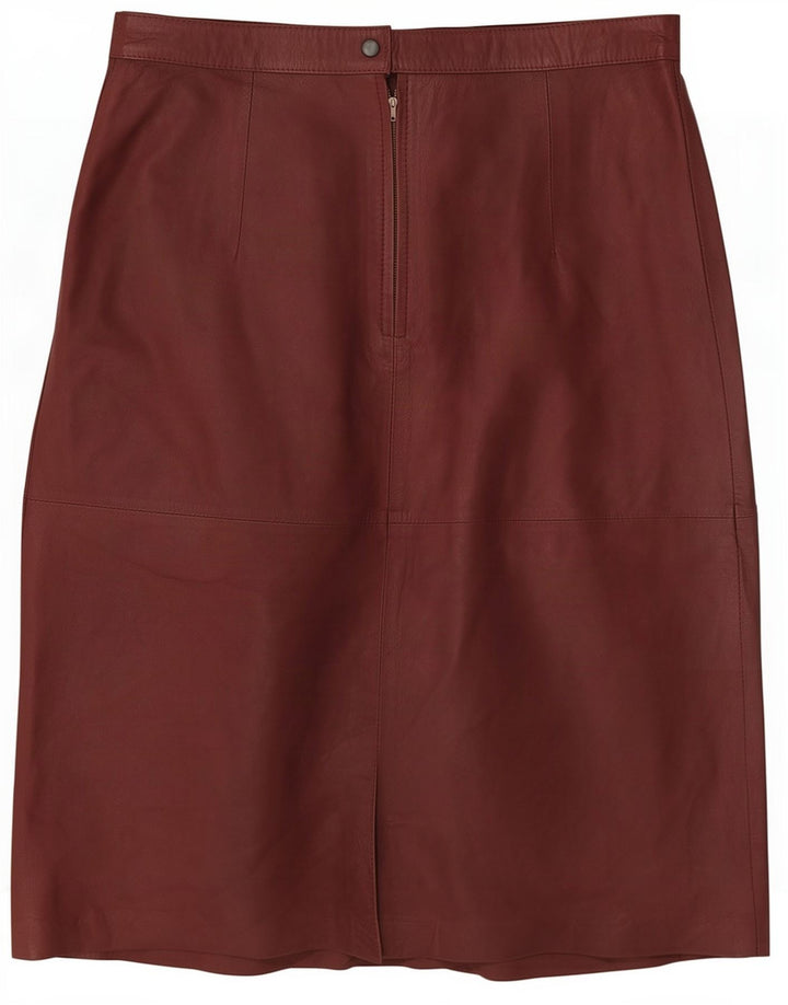 Saia feminina vintage de couro médio W30 marrom