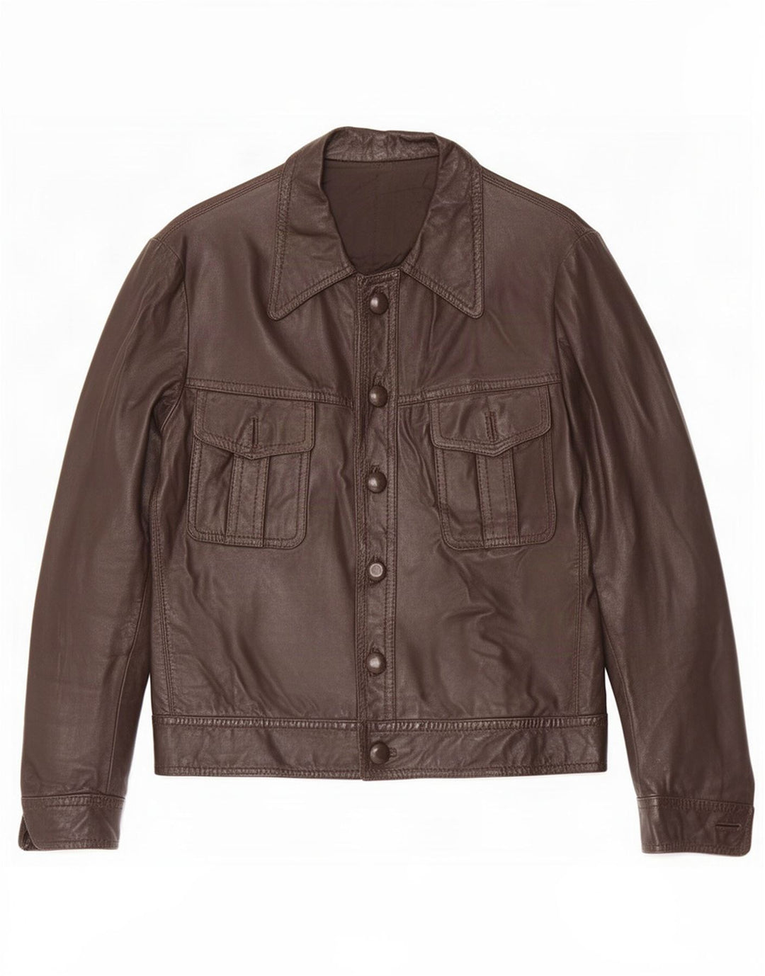 Jaqueta de couro masculina vintage UK 36 pequena marrom