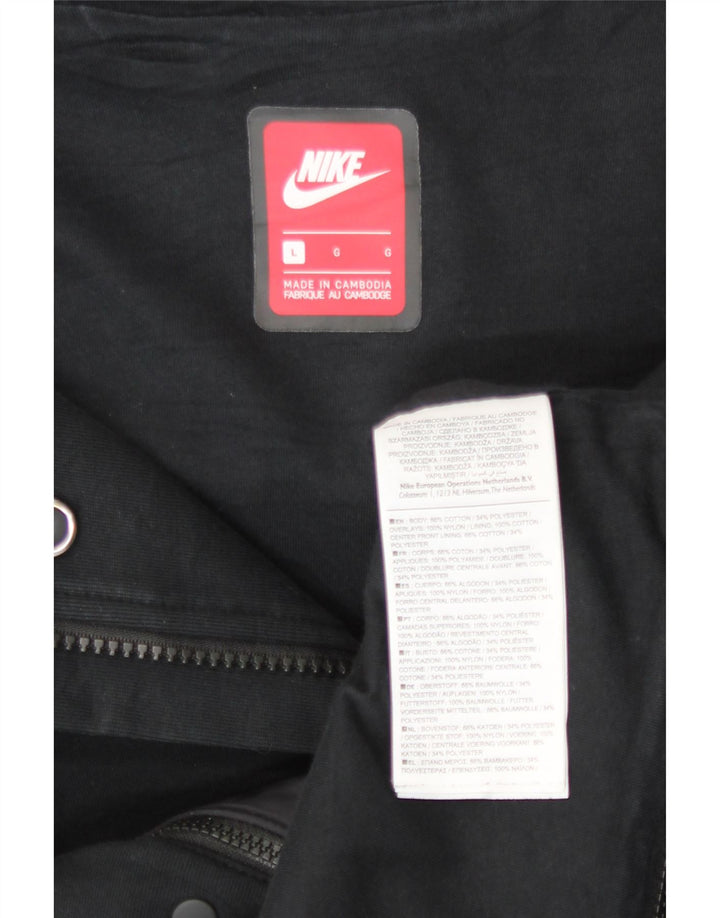 Capa de chuva com capuz Nike feminina UK 14 grande algodão preto