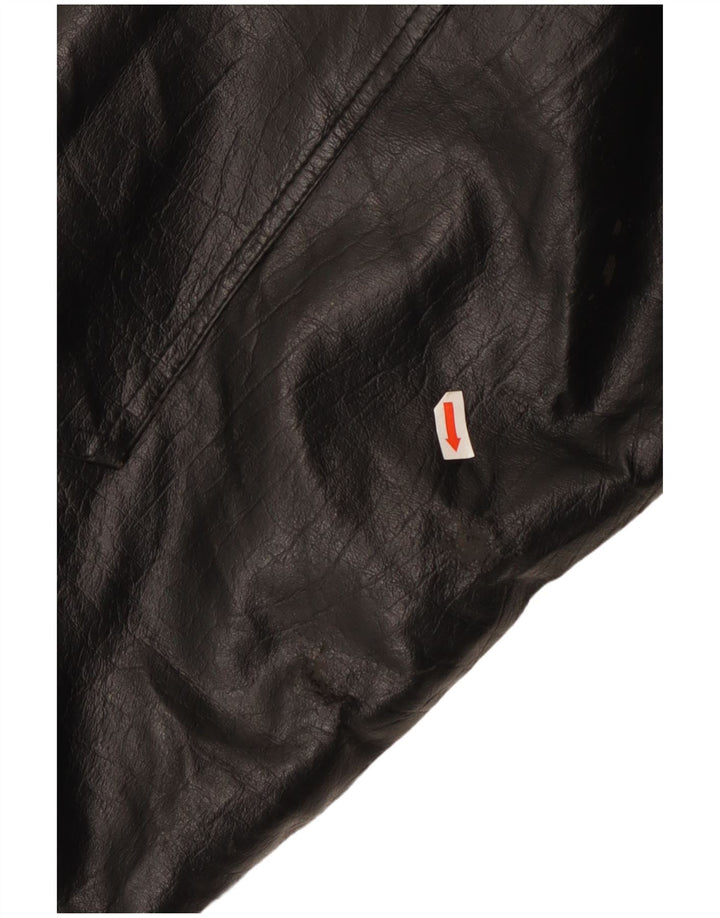 Jaqueta de couro masculina vintage UK 38 média preta