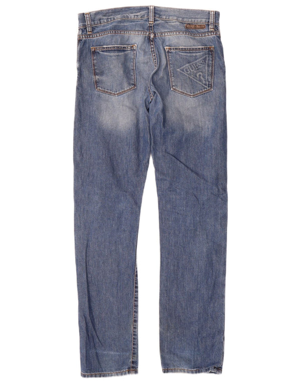 Guess Boys Jeans desgastados de ajuste regular reto 15-16 anos W32 L33 Azul