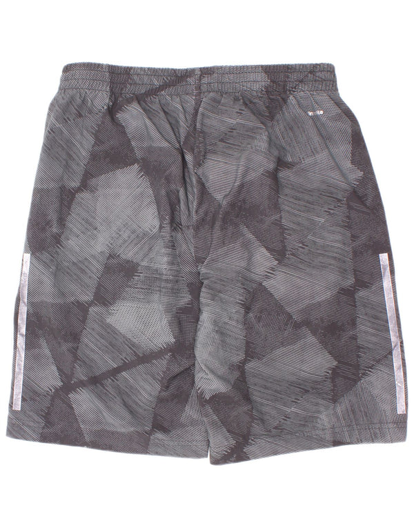 Shorts esportivos Adidas Boys Climalite 13-14 anos cinza geométrico poliéster