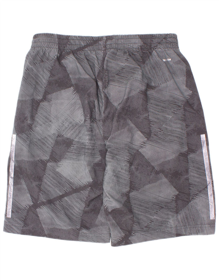 Shorts esportivos Adidas Boys Climalite 13-14 anos cinza geométrico poliéster