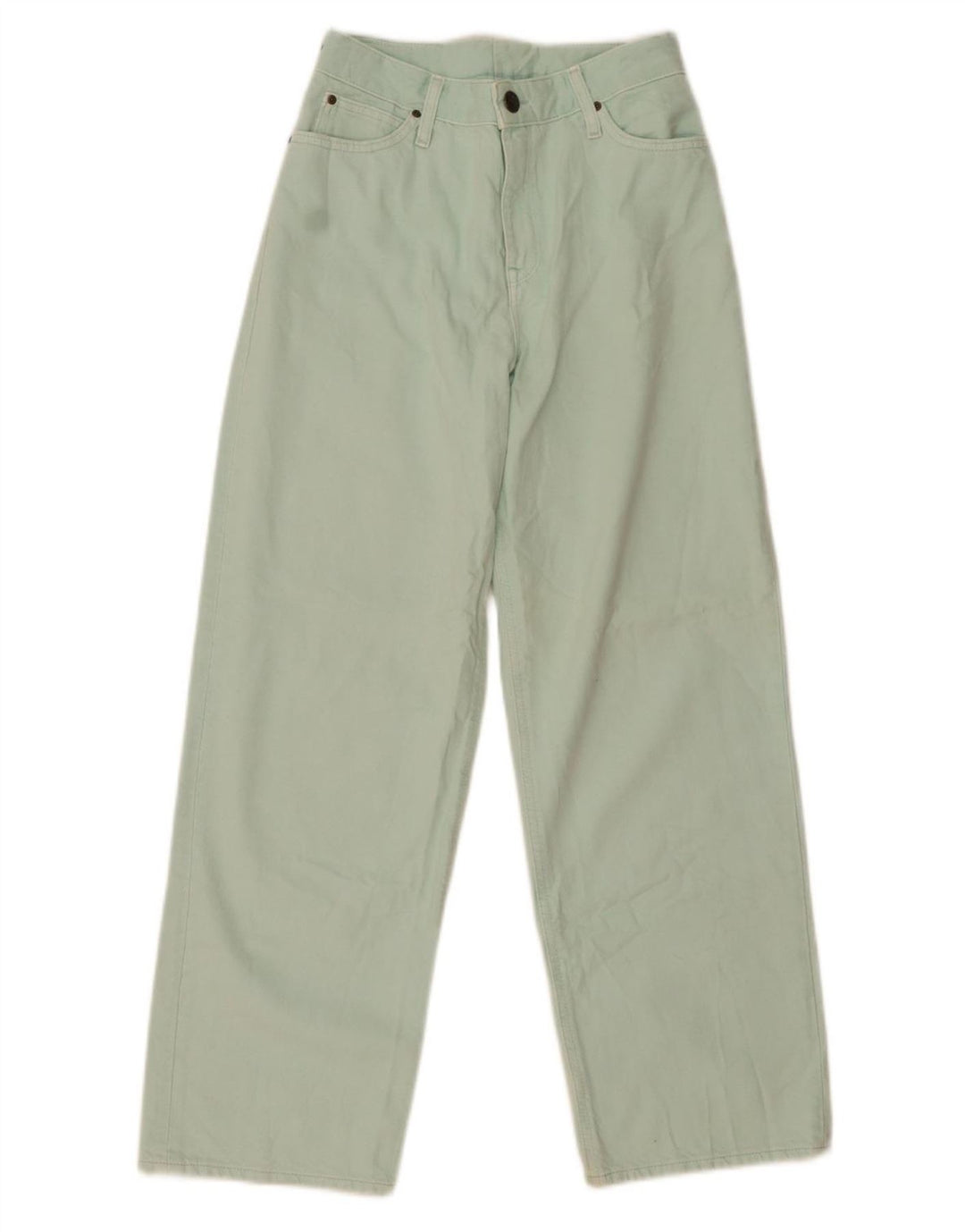 Lee Jeans feminino de perna larga W28 L29 algodão verde