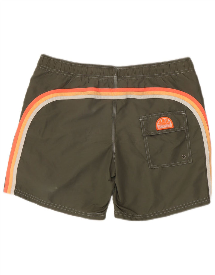 Shorts de natação masculino Sundek pequeno cáqui colorblock nylon
