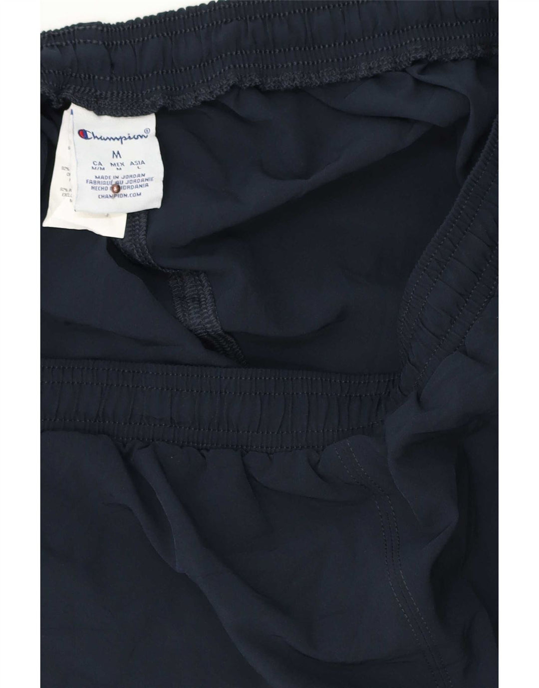 Shorts esportivos gráficos femininos Champion UK 12 poliéster azul marinho médio
