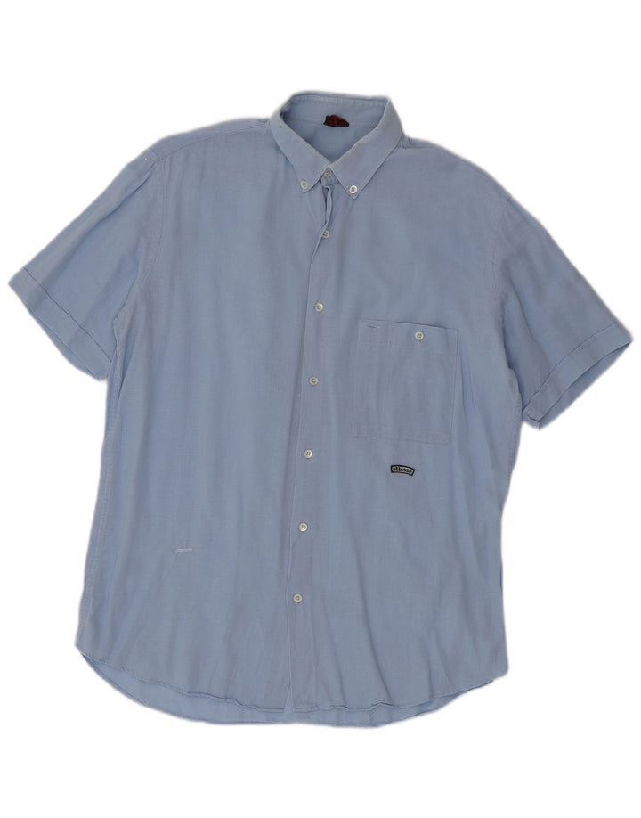 Camisa masculina de manga curta ELLESSE azul médio