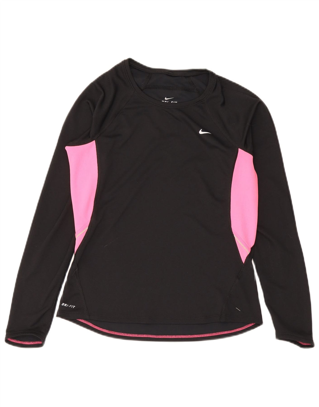Top Nike Dri Fit Feminino Manga Longa UK 12/14 Médio Preto Colourblock