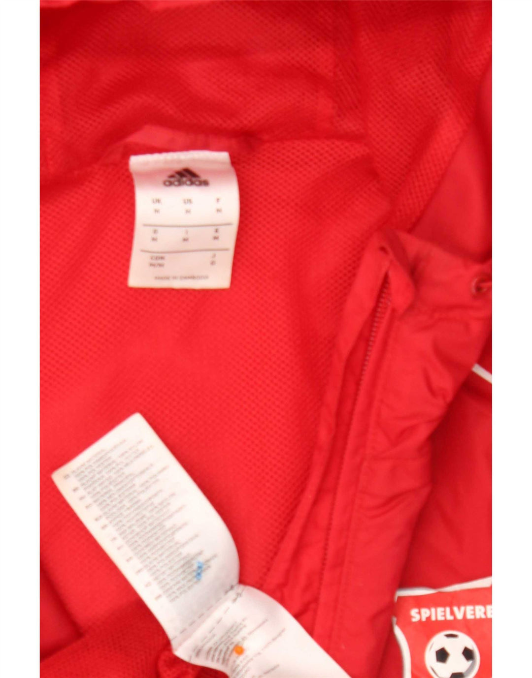 Adidas Mens Graphic Hooded Tracksuit Top Jacket Médio Vermelho Nylon