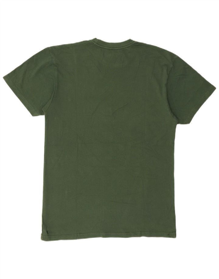 Vans Homem Clássico T-shirt Gráfica Top Verde Médio Bloco de Cor Algodão