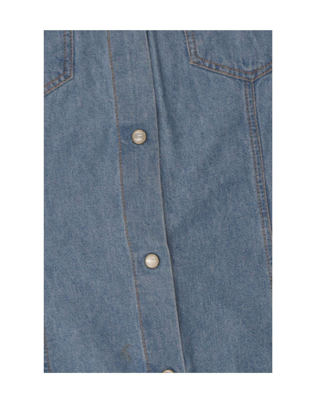 E camisa jeans feminina sem mangas IT 46 grande algodão azul
