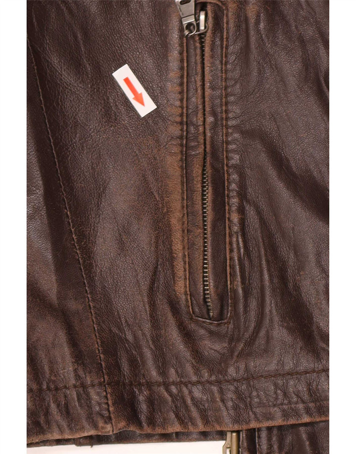 Jaqueta de couro masculina In Extenso UK 40 grande marrom