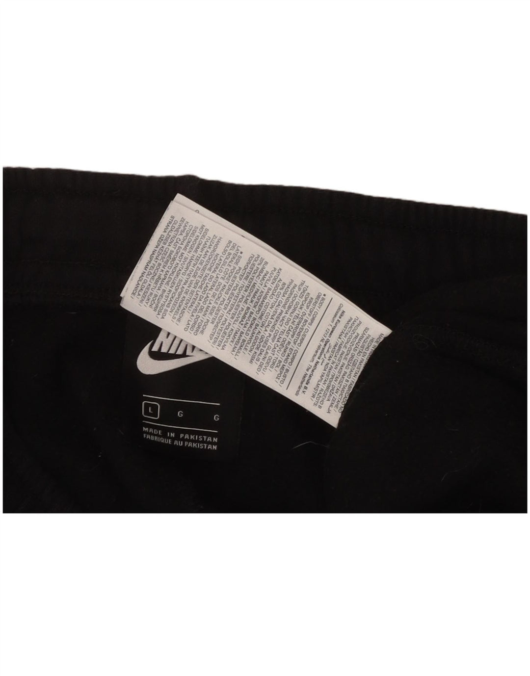 Calça esportiva masculina NIKE com estampa gráfica grande de algodão preto