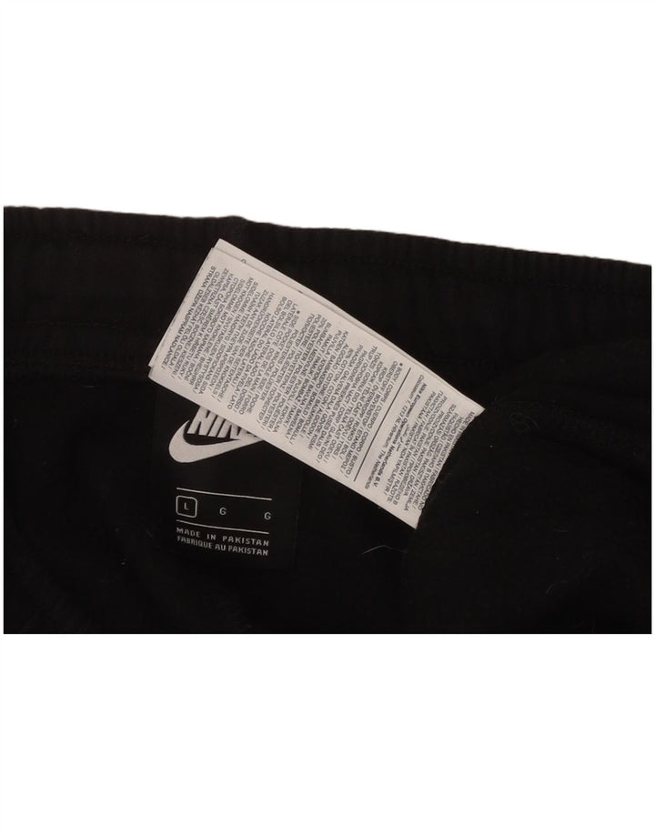 Calça esportiva masculina NIKE com estampa gráfica grande de algodão preto