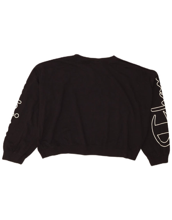 Champion feminino oversized gráfico moletom jumper UK 14 médio preto