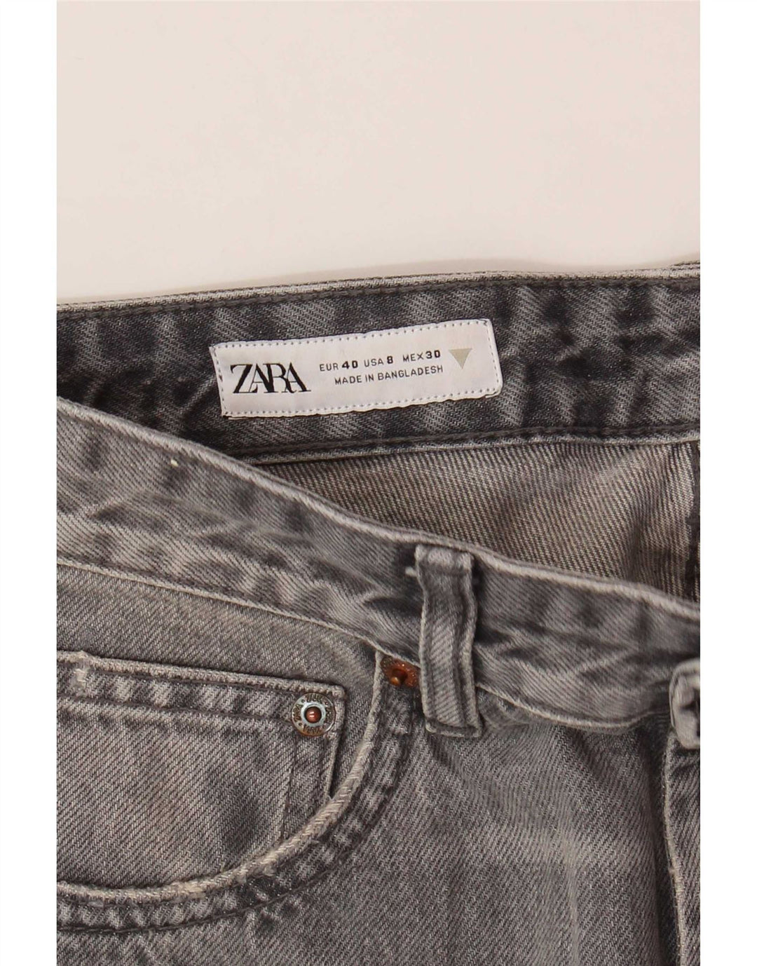 Calça jeans reta feminina Zara EU 40 médio W30 L29 cinza