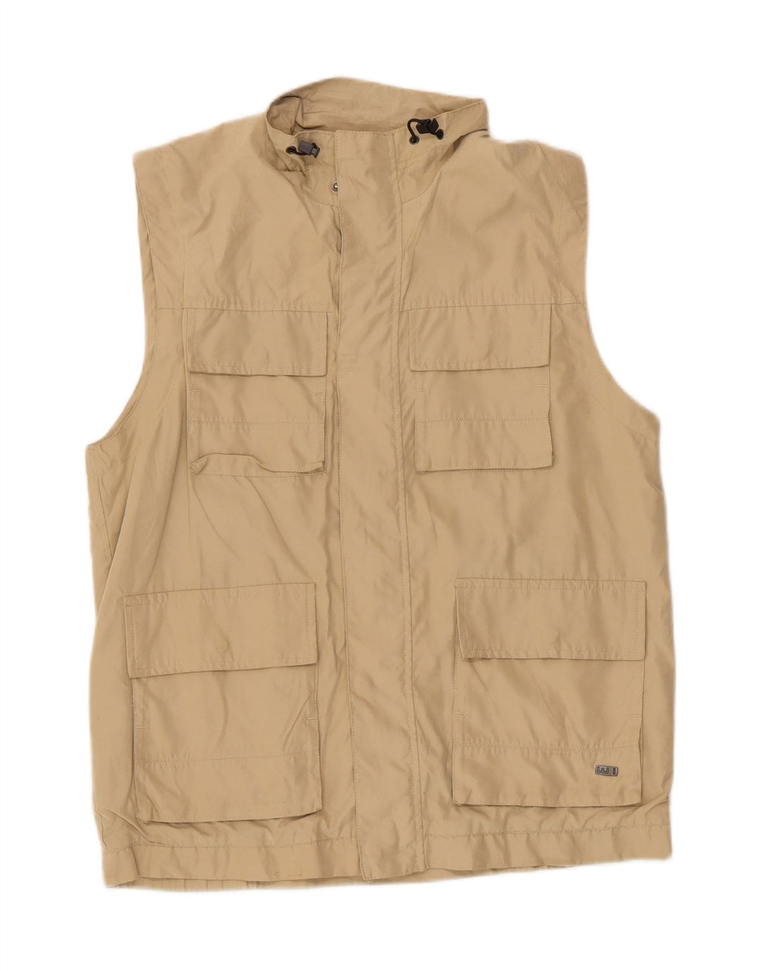 WAMPUM Mens Utility Gilet UK 38 Poliéster Bege Médio