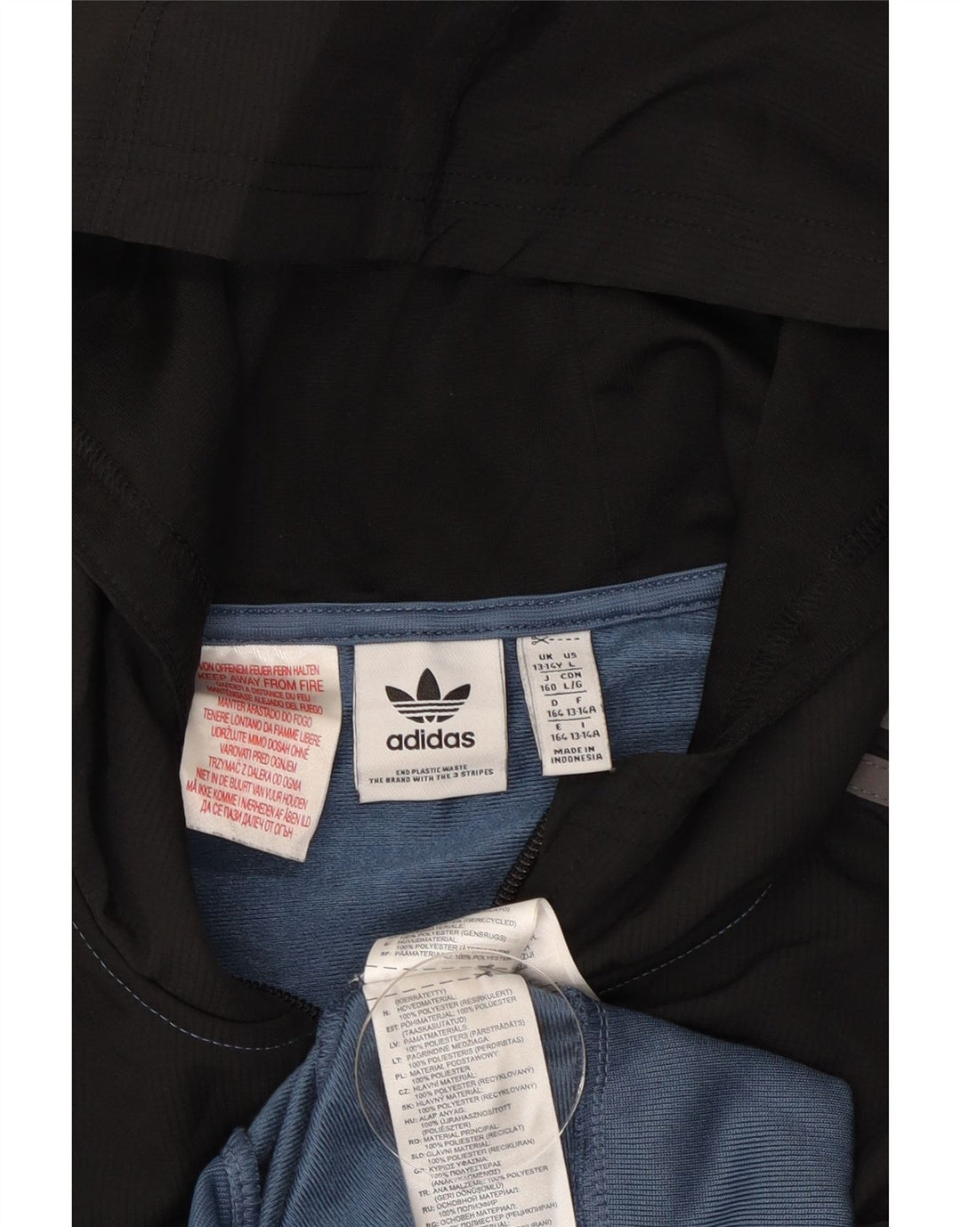 Jaqueta Adidas Meninos Treino Top 13-14 Anos Azul Colorblock Poliéster