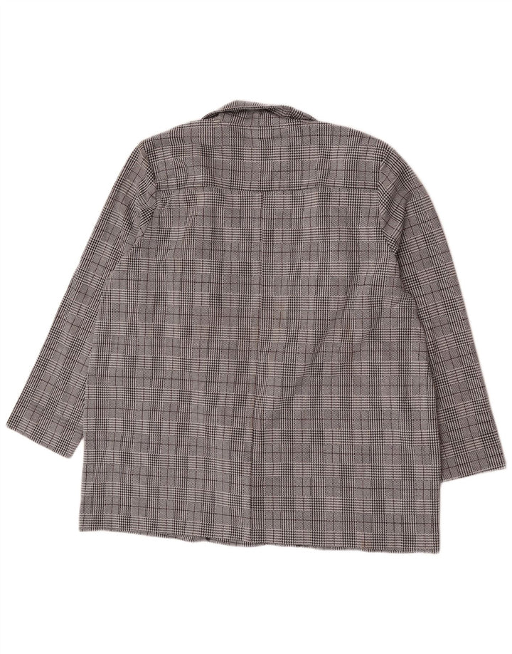 Jaqueta Marks & Spencer feminina Autograph Open Blazer UK 20 2XL cinza xadrez