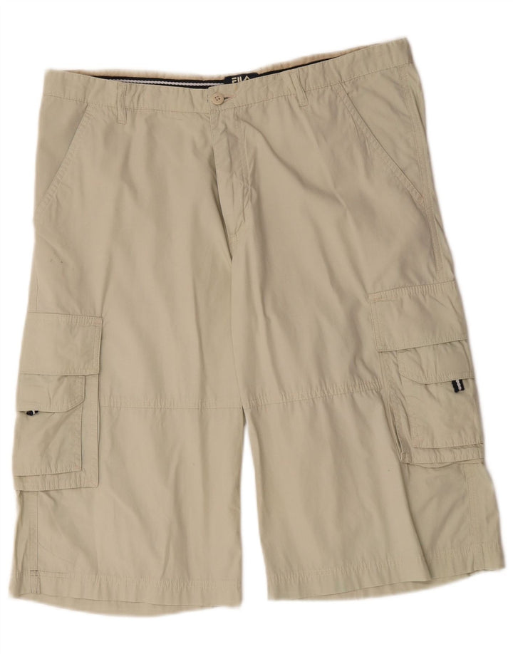 FILA Mens Cargo Shorts W36 Grande Algodão Bege