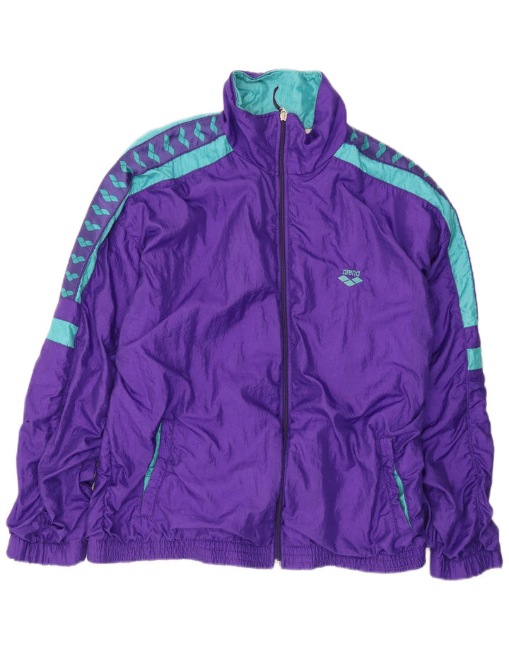 Arena Mens Graphic Tracksuit Top Jacket XL Roxo Colorblock